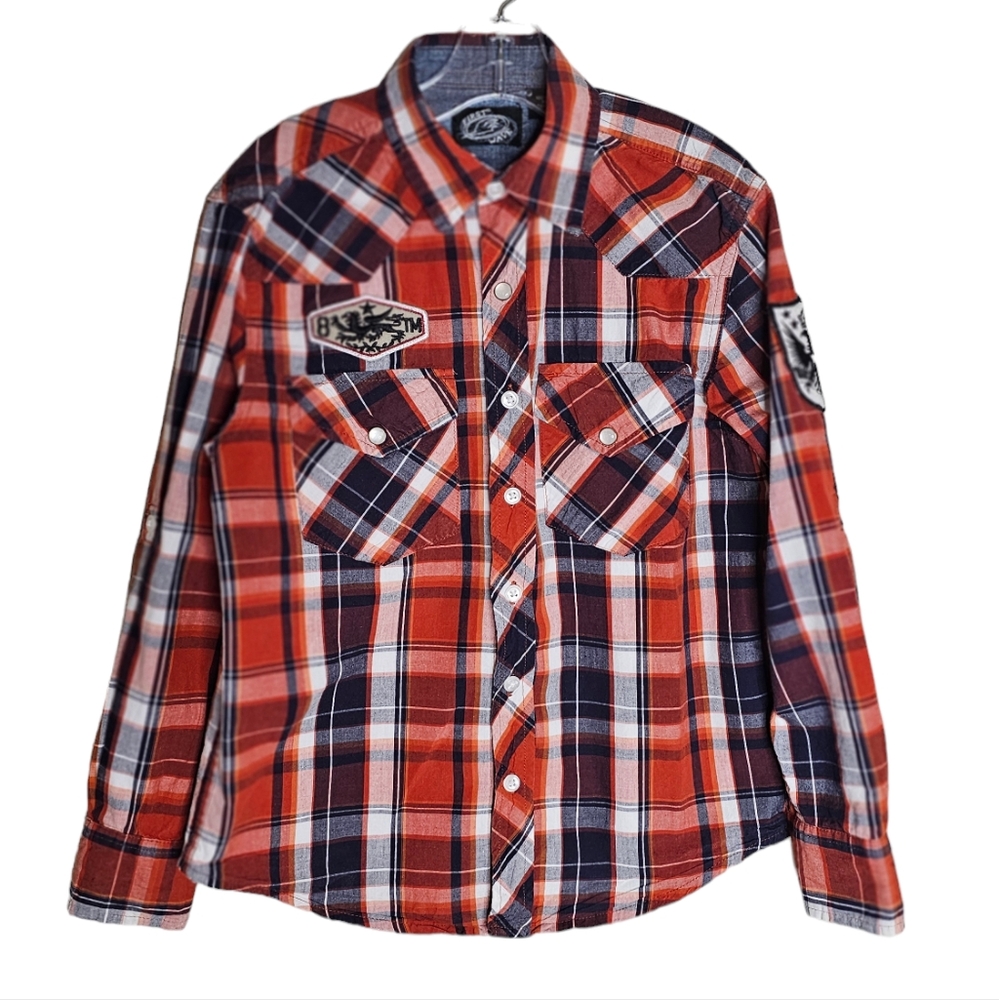 First Wave Plaid button dow shirt Size 8